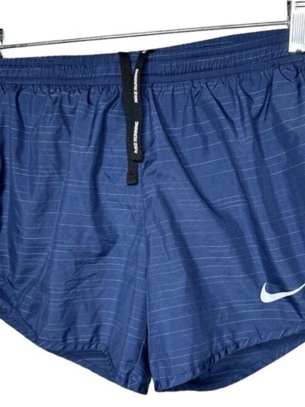 Nike Dark Blue Dri-FIT Athletic Shorts with White Swoosh